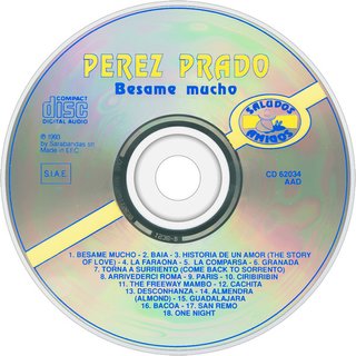 CD Perez Prado Besame Mucho 1993 Saludos Amigos