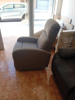 Sillón reclinable individual gris