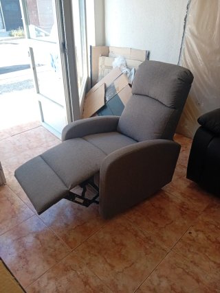 Sillón reclinable individual gris