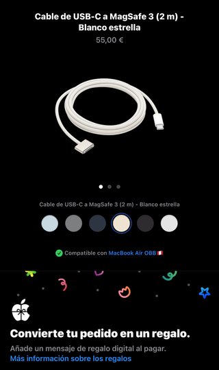Cable Carga MacBook Apple MagSafe 3