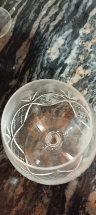 9 Copas de cristal tallado