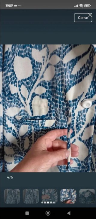 Chaqueta verano estampada azul y blanco
