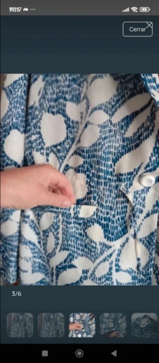 Chaqueta verano estampada azul y blanco