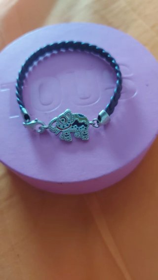 Pulsera Tous Cordón Piel Elefante Plata