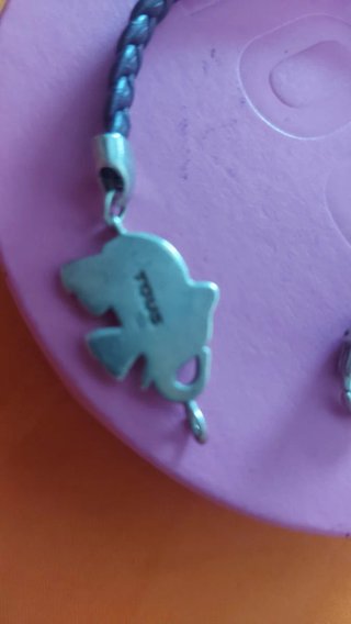 Pulsera Tous Cordón Piel Elefante Plata