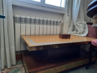 Mesa baja salón madera y metal