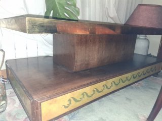 Mesa baja salón madera y metal