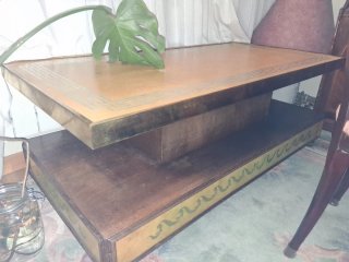 Mesa baja salón madera y metal