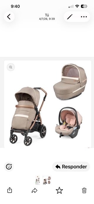 Silla de paseo Peg Perego 3 piezas + sombrilla