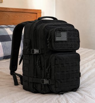 Mochila Táctica Negra, 50L.