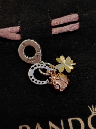 Pandora Charm Portafortuna Oro Argento