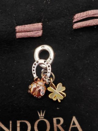 Pandora Charm Portafortuna Oro Argento
