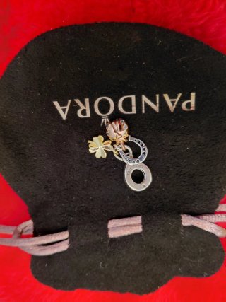 Pandora Charm Portafortuna Oro Argento