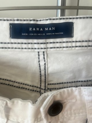 Pantalón Zara Hombre Talla 36 Blanco. Slim fit