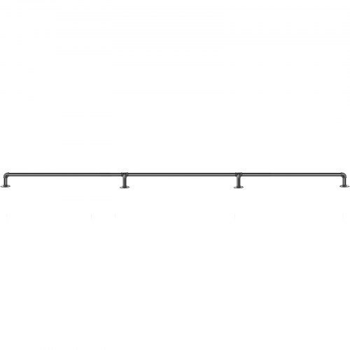Passamani per Scale in Tubo, Passamani per Scale da 243.8 cm, Passamani in Tubo di Acciaio al Carbonio con Capacità di Carico 199.6 kg, Passamani in Tubo Industriale con Supporto a Parete