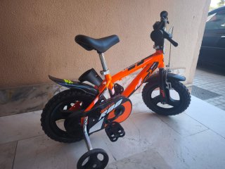 Bicicleta Infantil Naranja Ruedines