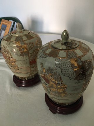2 Jarrones Chinos Cerámica . NO se ENVIA.
