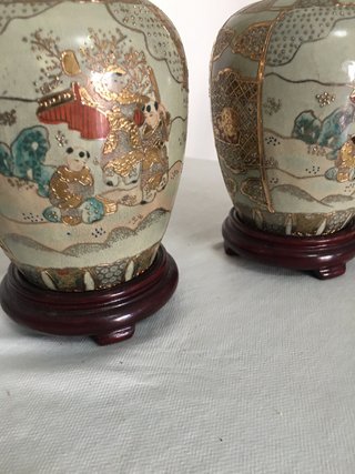 2 Jarrones Chinos Cerámica . NO se ENVIA.