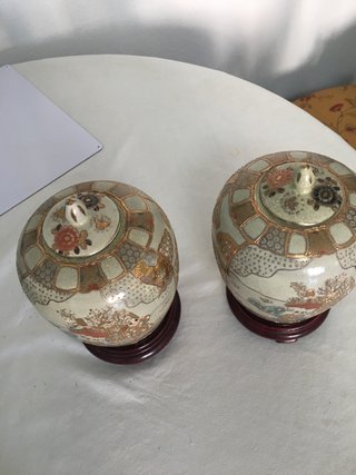 2 Jarrones Chinos Cerámica . NO se ENVIA.