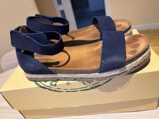 Sandalias de piel azul