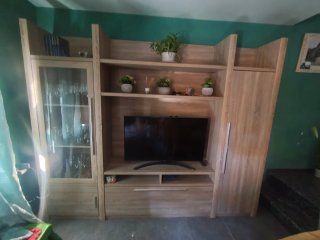 Mueble de salón modular madera clara