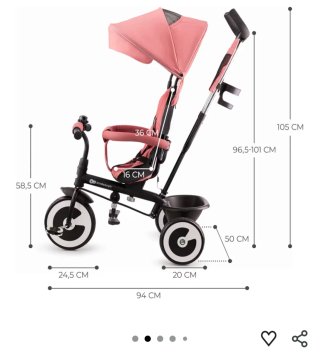 Triciclo Carrito Bebé Rosa