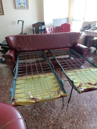 Sofá Cama Piel Rojo