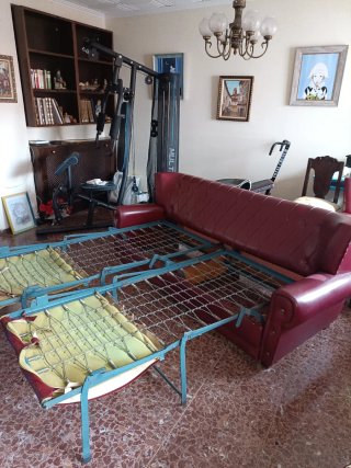 Sofá Cama Piel Rojo