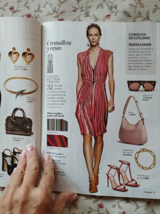 Revistas patrones colecciones y vestido naranja