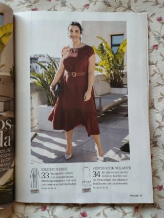 Revistas patrones colecciones y vestido naranja