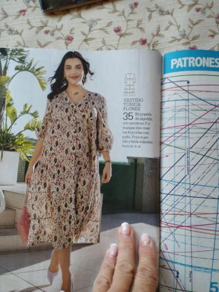 Revistas patrones colecciones y vestido naranja