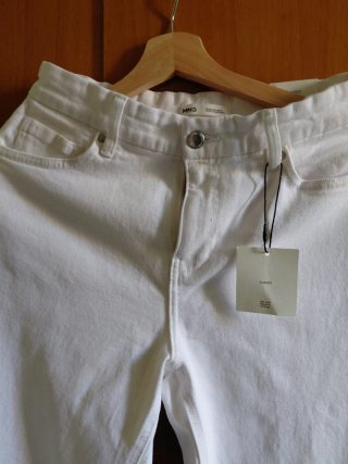 Pantalón campana Mango blanco elástico