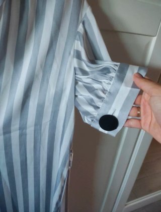 Vestido camisero Zara rayas gris y blanco T.XS