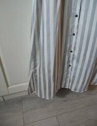 Vestido camisero Zara rayas gris y blanco T.XS