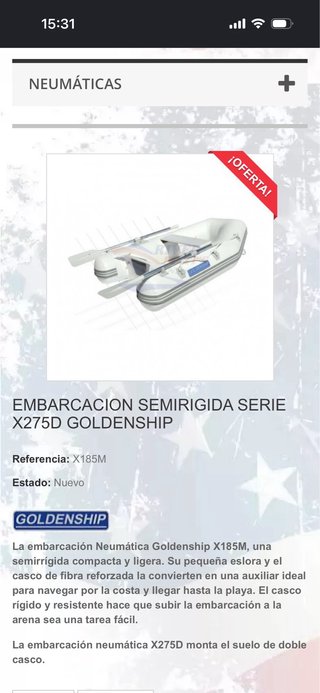 Barca hinchable Goldenship 275