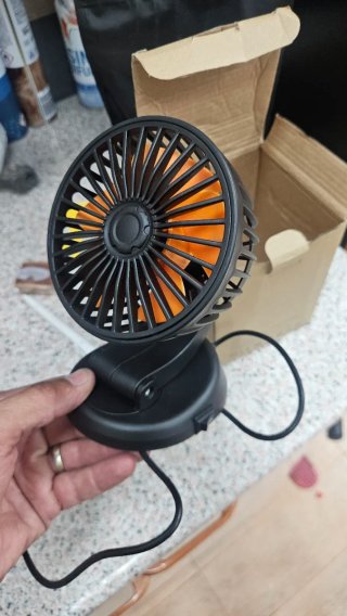 Ventilador Coche Negro/Naranja