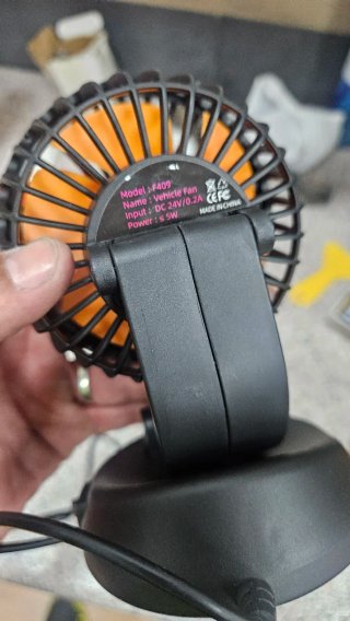 Ventilador Coche Negro/Naranja