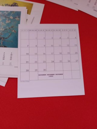 POSTALES VAN GOHG CALENDARIO 1999
