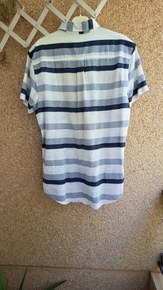 Camisa Springfield a Rayas Azul Talla M. Algodón.