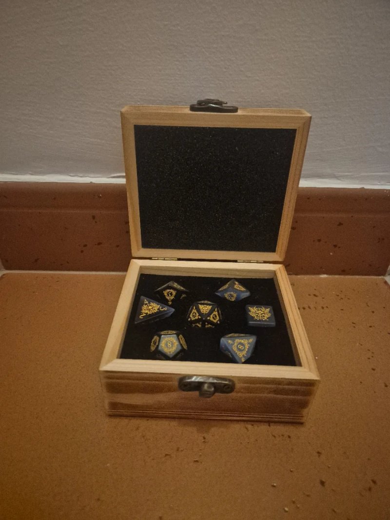 Set Dados Juegos Rol Caja Madera