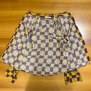 Eiki Camicia Fantasia Geometrica Senape Viola