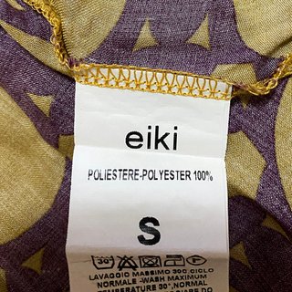 Eiki Camicia Fantasia Geometrica Senape Viola