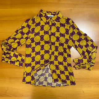 Eiki Camicia Fantasia Geometrica Senape Viola