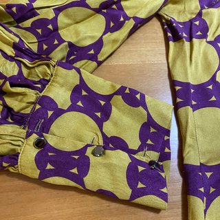 Eiki Camicia Fantasia Geometrica Senape Viola