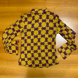 Eiki Camicia Fantasia Geometrica Senape Viola