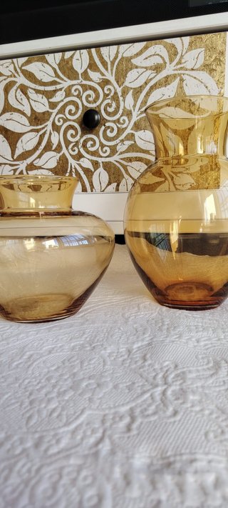 2 Jarrones Cristal Zara Home Ámbar