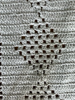 Tappeto all'uncinetto in cotone/bianco fatto a mano