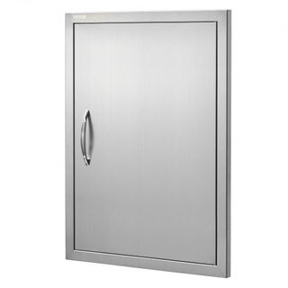 Puerta de Acceso para BBQ, Puerta de Cocina Exterior Individual de 508x686 mm, Puerta de Montaje Empotrado de Acero Inoxidable, Puerta Vertical de Pared con Mango, para Isla de BBQ, Estación de Pa...