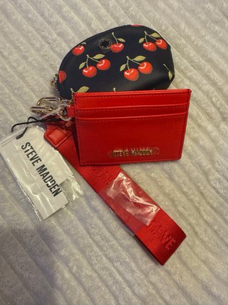 Steve Madden Tarjetero y Monedero Rojo