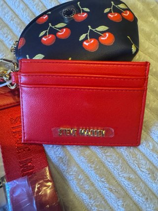 Steve Madden Tarjetero y Monedero Rojo
